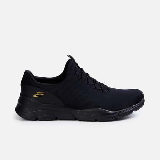 SKECHERS Men Air-Cooled Memory Foam Lace-Up Sports Shoes Black