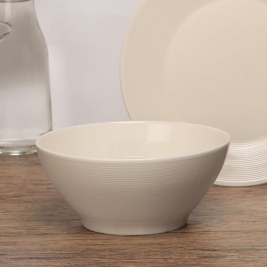 Nice And Easy Solid Soup Bowl  - Bone China -  Salad Bowl 21 cm x 9.5 cm   - Microwave Compatible -  White