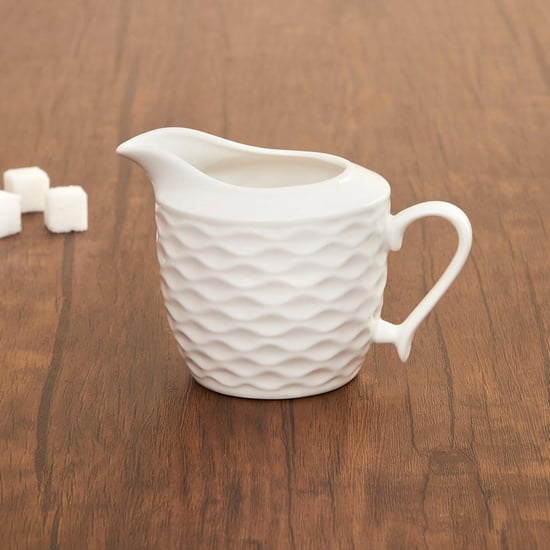 Brook Solid Milk Pot  - Porcelain -  Piece - 13 cm  L x 8.5 cm  H - 245 ml - White