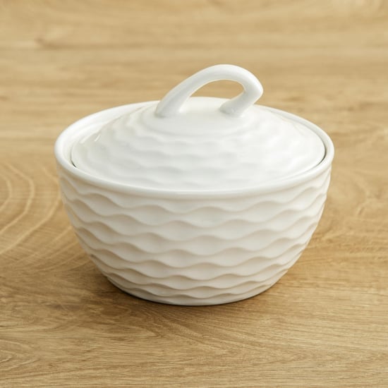 Brook Solid Sugar Pots - Porcelain -220 ml -Sugar Pot 11 cm  L x 9.5 cm  H -White