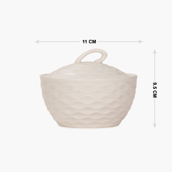 Brook Solid Sugar Pots - Porcelain -220 ml -Sugar Pot 11 cm  L x 9.5 cm  H -White