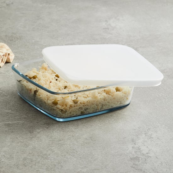 BOROSIL Rectangular Baking Dish with Plastic Lid