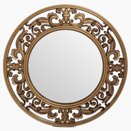 Decorative Round Glass wall Mirror - 59.3 cm L x 59.3 cm W x 2.8 cm H