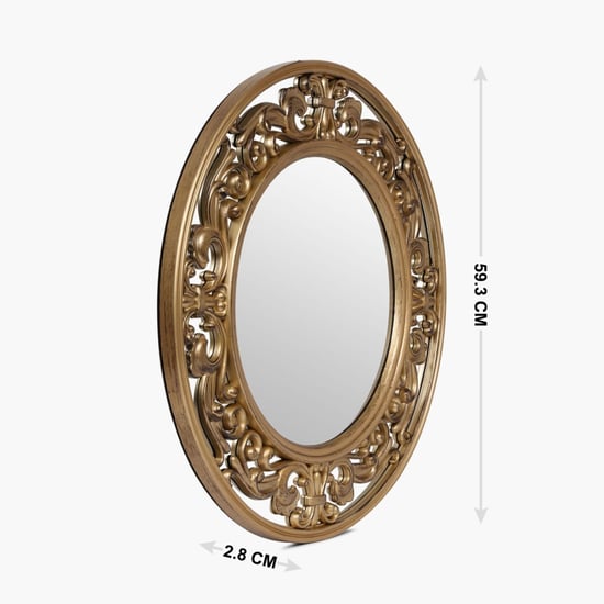Decorative Round Glass wall Mirror - 59.3 cm L x 59.3 cm W x 2.8 cm H