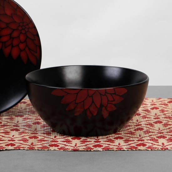 Cadenza Dahlia Stoneware Floral Serving Bowl