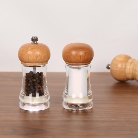 Raisin 2Pcs Wood Pepper Mill and Salt Shaker Set