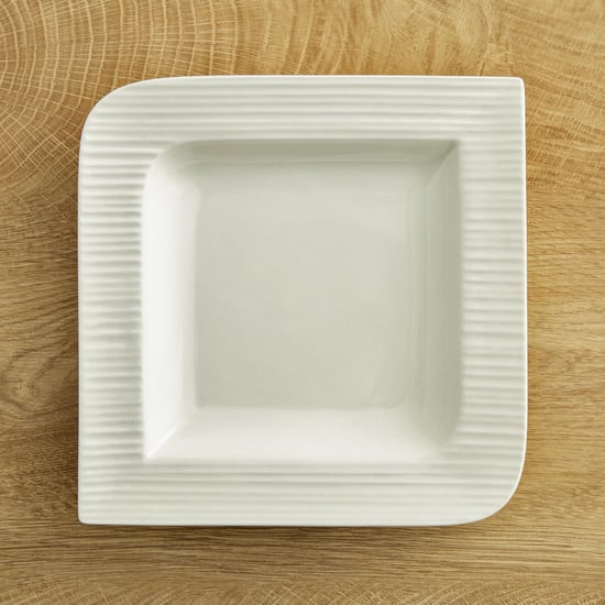 Marshmallow Porcelain Square Soup Plate - 22.2cm