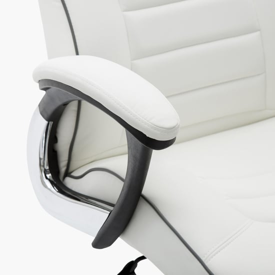 Venus Contemporary White Metal Office Chair - White