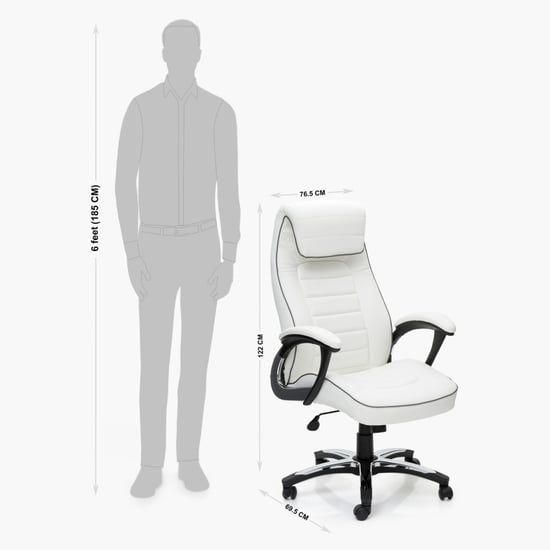 Venus Contemporary White Metal Office Chair - White
