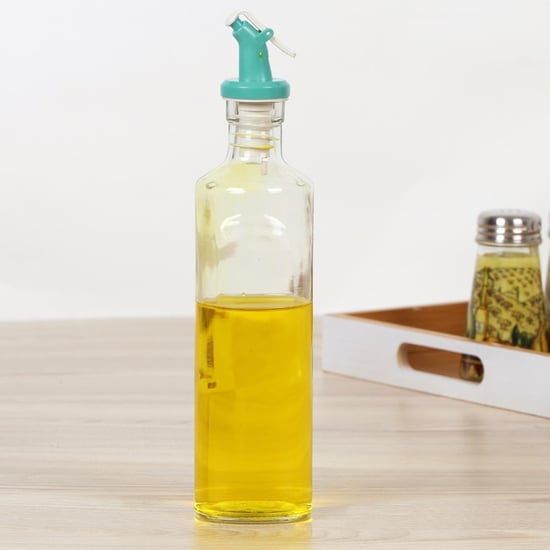 Drizzle Solid Oil Bottle - Glass -350ml -Oil Bottle 6 cm L x 6 cm W x 26 cm H -Blue