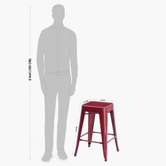 Austin Metal Stool - Red