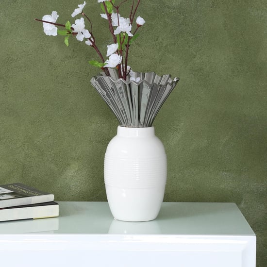 Silver Pleat Vase