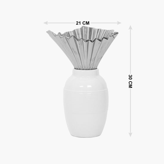 Silver Pleat Vase