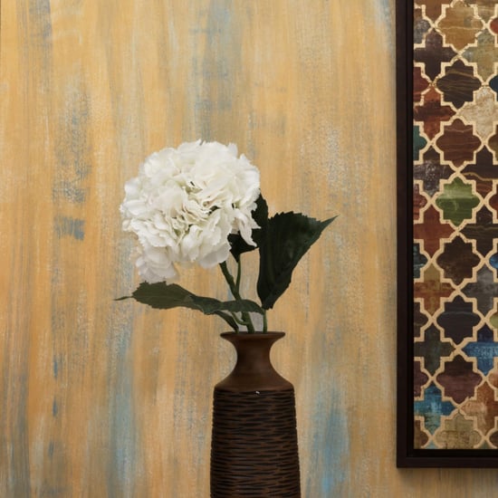 Botanical  Solid - Plastic - Artificial Flowers : 15 cm x 32 cm - White