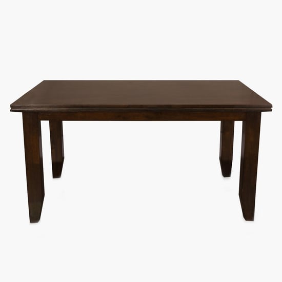 New Chunky Rubber Wood 6-Seater Dining Table - Brown