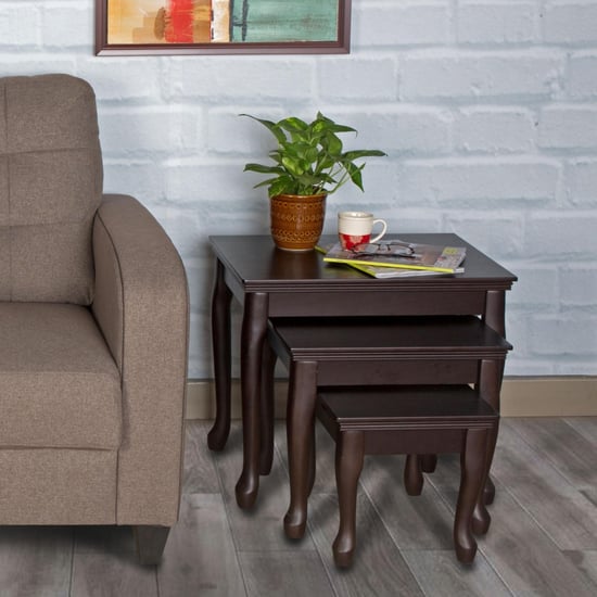 Andaman-Alem Nest of Tables- 3 Pcs - Brown