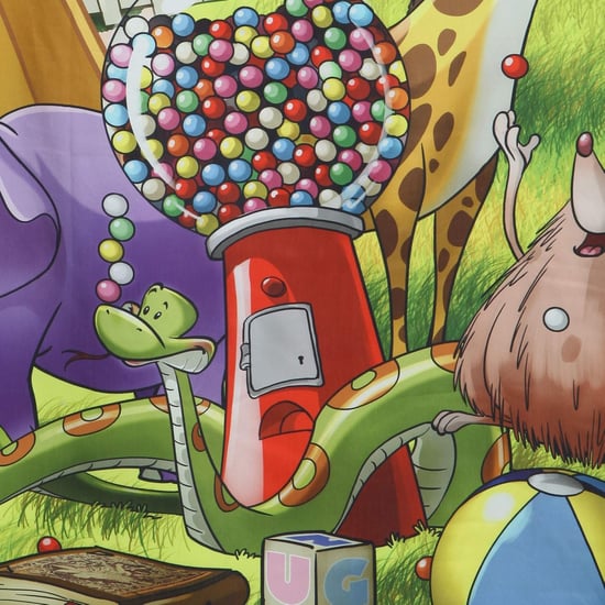 Kids City Goes Wild Kids Zoo Single Window Curtain