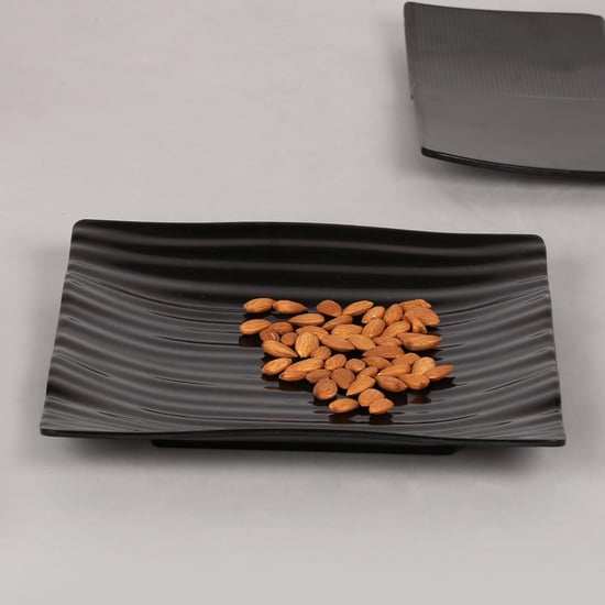 Silvano Black Melamine Swiss Platter - 11.25 Inch