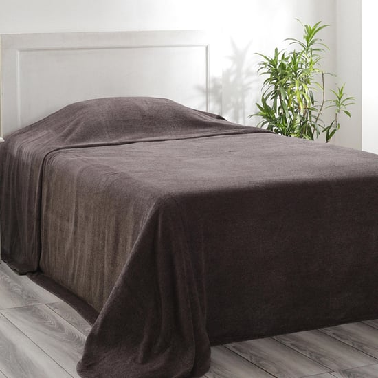 MASPAR Melange Grey Solid Single Bed Cover - 152x228cm