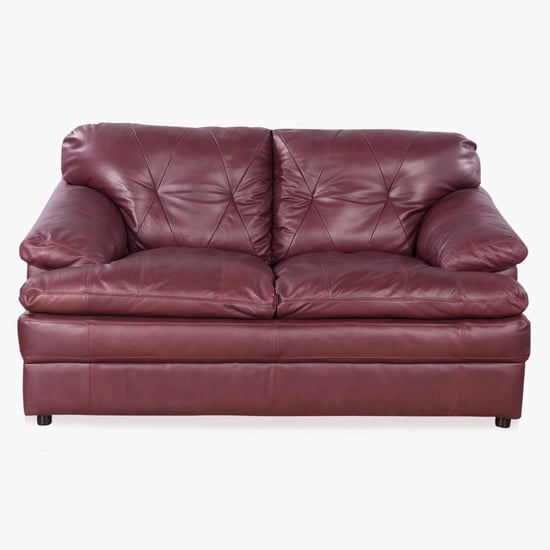 Napster Full Leather Sofa-2 Seater Maroon