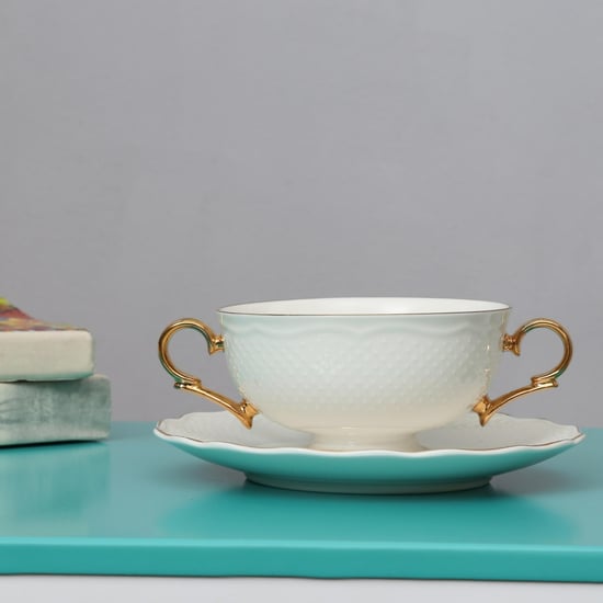 Viva Ceramic Soup Cup And Saucer