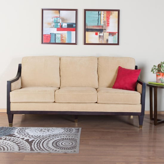 Elvis Fabric 3-Seater Sofa - Beige