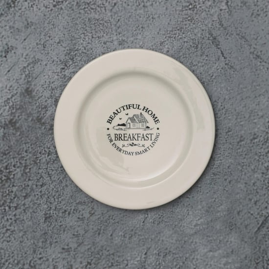 Mendo Beautiful Home Dolomite Printed Breakfast Plate - 20.5cm