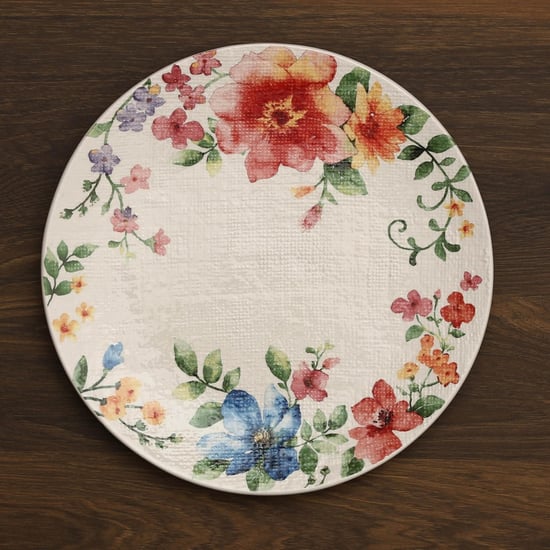 Alora Ceramic Floral Printed Dinner Plate - 27.5cm