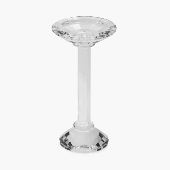 Selena Solid Round Single Pc. Pillar Candle Holder - Glass - Transparent