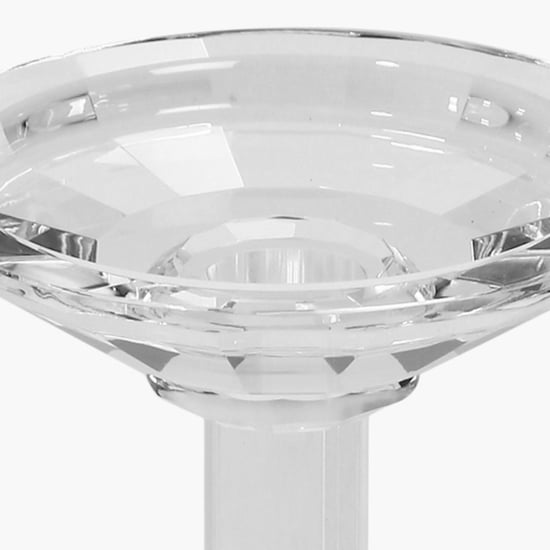 Selena Solid Round Single Pc. Pillar Candle Holder - Glass - Transparent