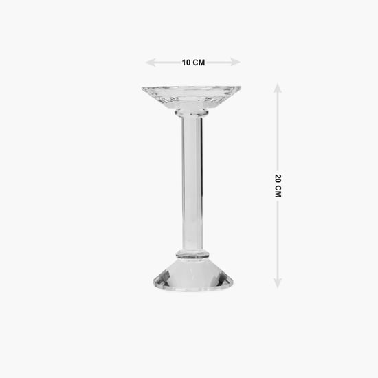 Selena Solid Round Single Pc. Pillar Candle Holder - Glass - Transparent