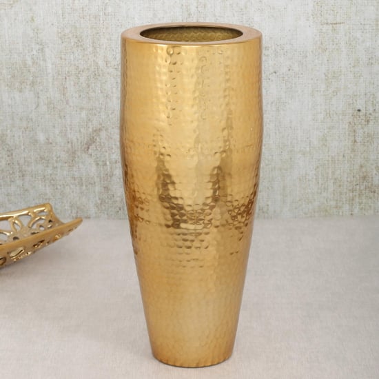 Leon Metal Hammered Vase