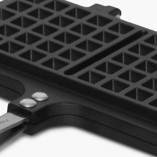 Elite Solid Grill Pans - Non Stick - Waffle Pan 33 cm x 21.5 cm -Black