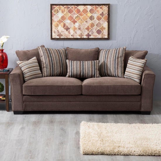 Fedora Fabric 3-Seater Sofa - Brown