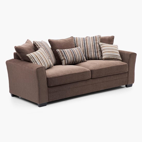 Fedora Fabric 3-Seater Sofa - Brown