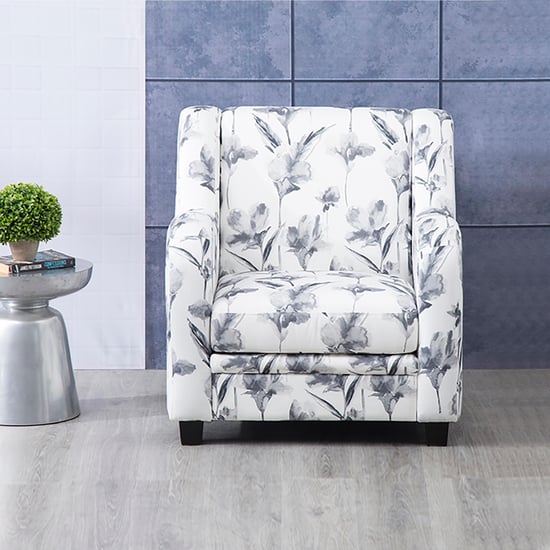 Ivory Fabric 1-Seater Sofa - Grey