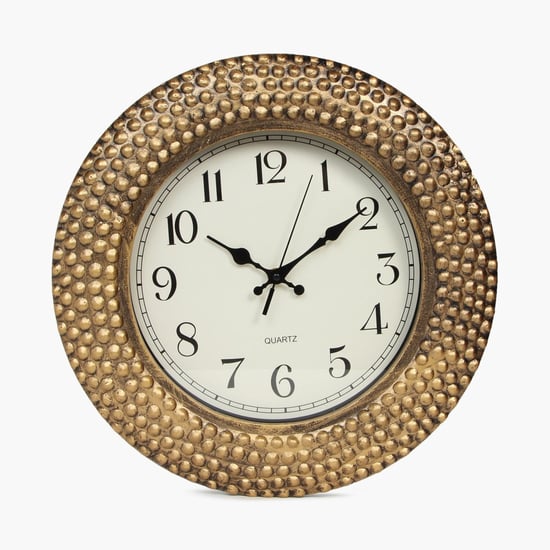 Antique Hammered Wall Clock & Mirror Set