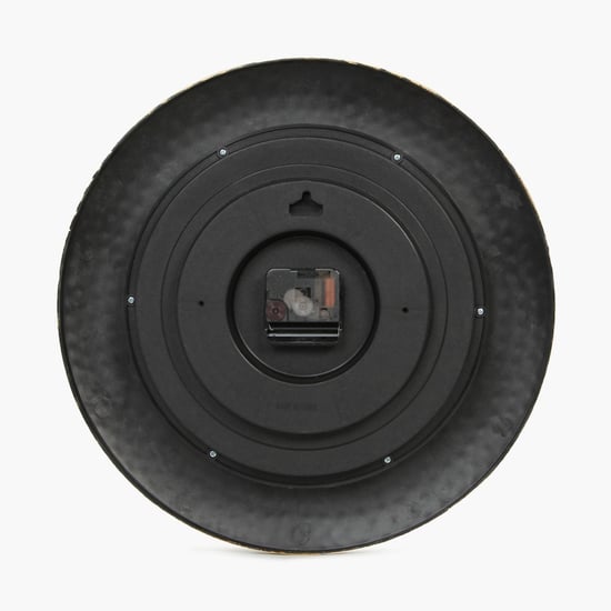 Antique Hammered Wall Clock & Mirror Set