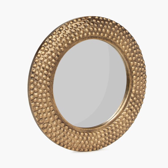 Antique Hammered Wall Clock & Mirror Set