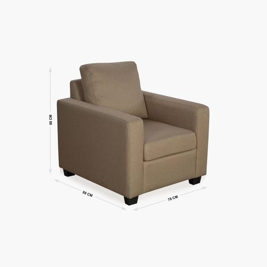 Signature Arden Fabric 1-Seater Sofa - Brown