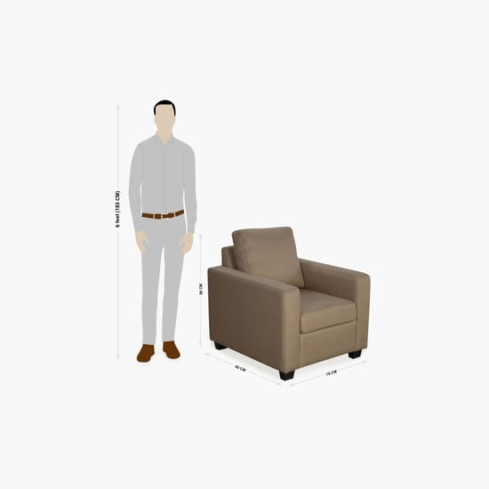 Signature Arden Fabric 1-Seater Sofa - Brown