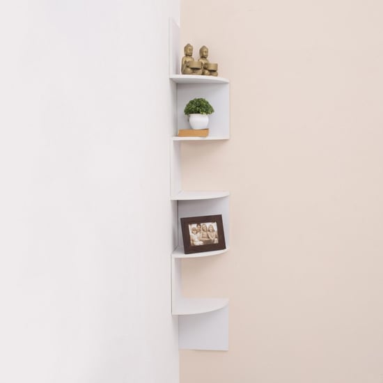 Kate 5-Tier Corner Shelf - White