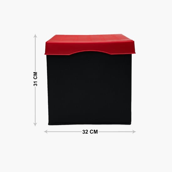 Sanderson Solid Square Sit-And-Store Collapsible Ottoman- Set Of 2 Pcs.