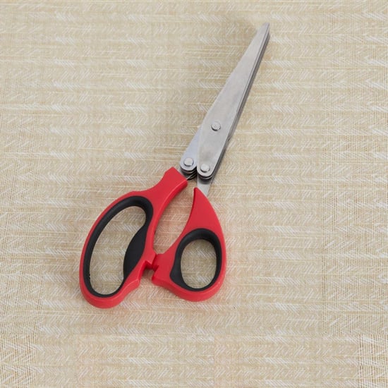Elite Magnus Red Stainless Steel Herb Scissors With Cleaning Brush