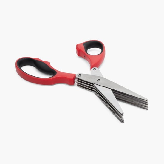 Elite Magnus Red Stainless Steel Herb Scissors With Cleaning Brush