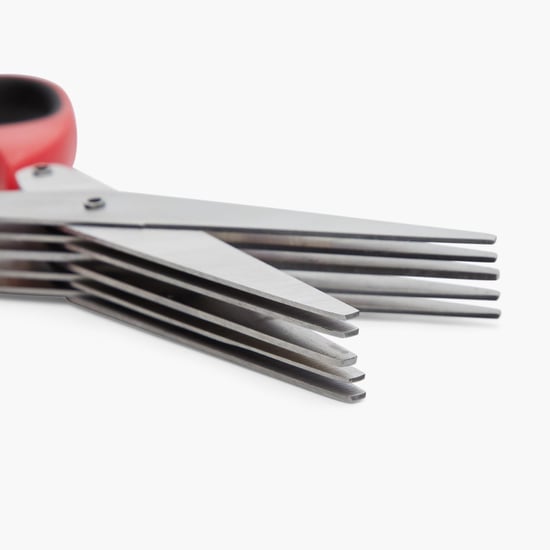 Elite Magnus Red Stainless Steel Herb Scissors With Cleaning Brush