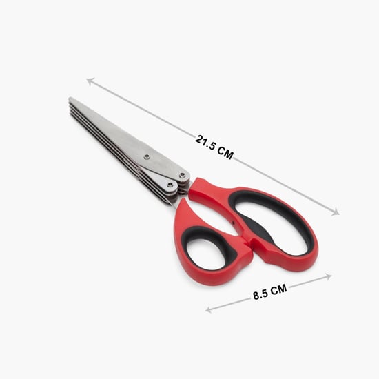Elite Magnus Red Stainless Steel Herb Scissors With Cleaning Brush