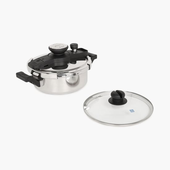 PRESTIGE Clip-On Stainless Steel Pressure Cooker With Glass Lid Accessory 3 L- Set Of 2 Pcs.