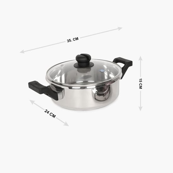 PRESTIGE Clip-On Stainless Steel Pressure Cooker With Glass Lid Accessory 3 L- Set Of 2 Pcs.