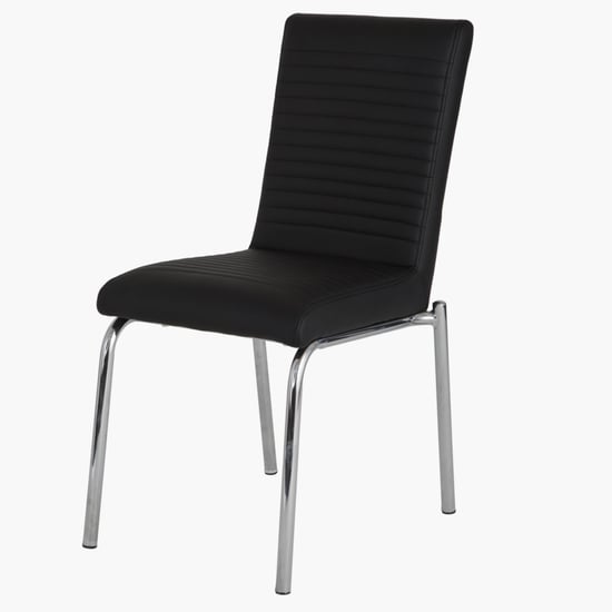 Floris Set of 4 Faux Leather Dining Chairs - Black